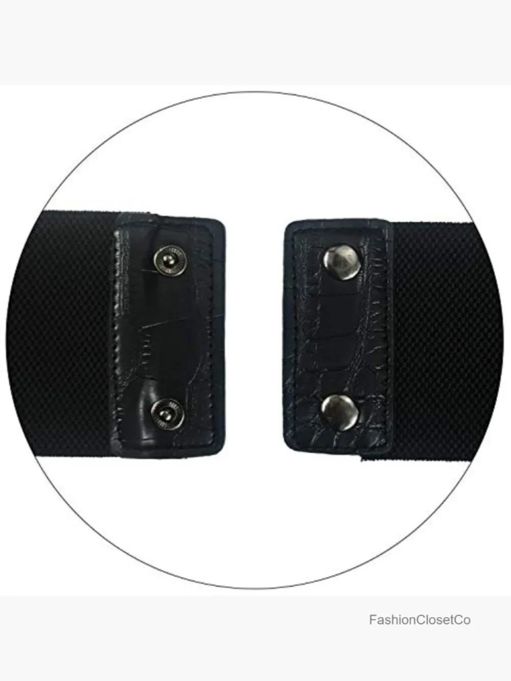 Faux Leather Wide Waist Belt Hollow Out Rivets Stretch Cinch Waistband